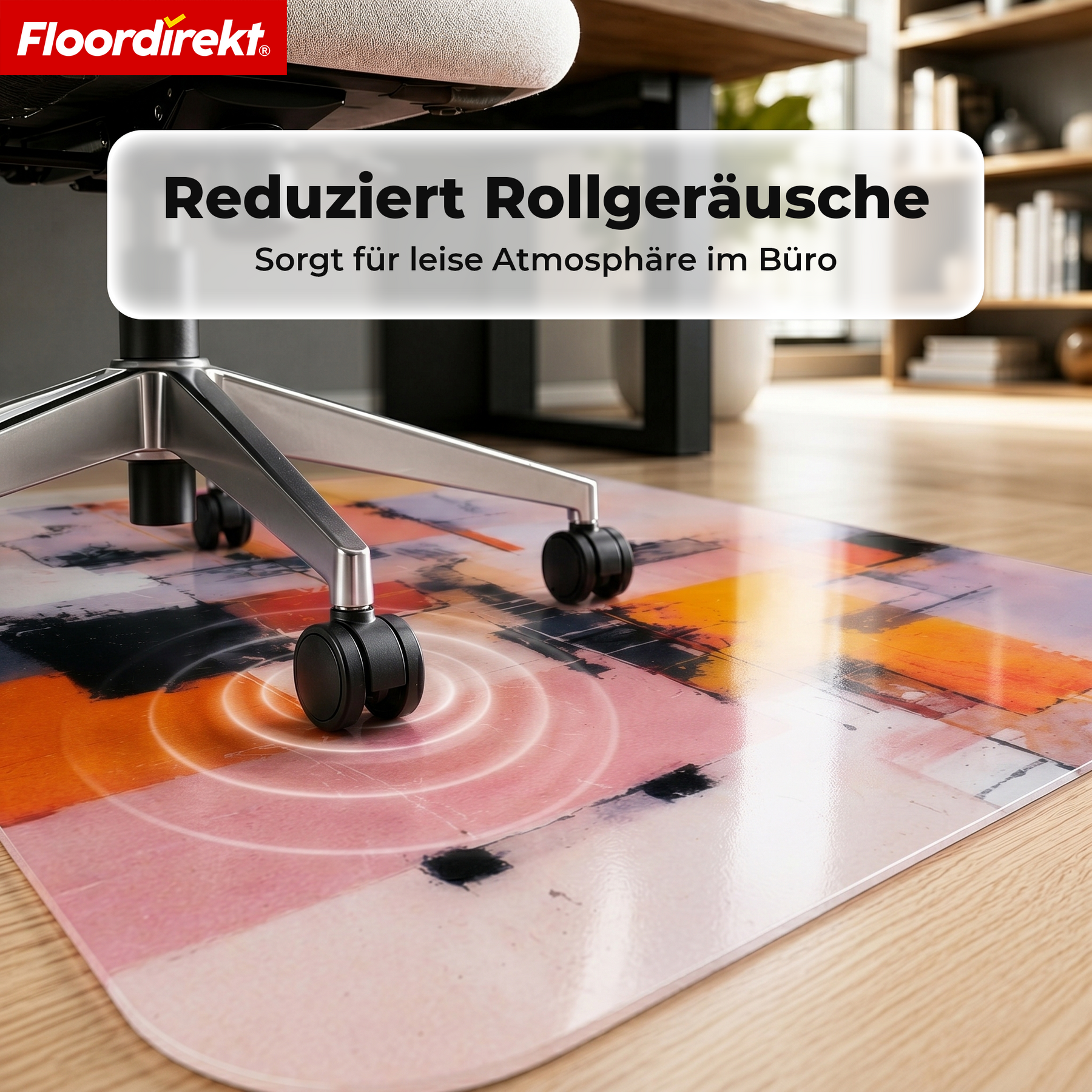 Design Bodenschutzmatte | Robuste Bürostuhlunterlage aus Spezial-PVC für Büro & Homeoffice | 80 x 118 cm