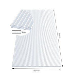 Doppelstegplatte | 60,5 x 121 cm | Polycarbonat | Für Gewächshaus & Überdachung