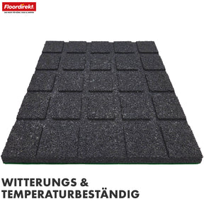 Fallschutzmatte | Play Protect | Rutschfester, robuster Gummi-Bodenschutz | Verschiedene Stärken & Farben | 50 x 50 cm