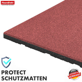 Fallschutzmatte | Play Protect | Rutschfester, robuster Gummi-Bodenschutz | Verschiedene Stärken & Farben | 50 x 50 cm
