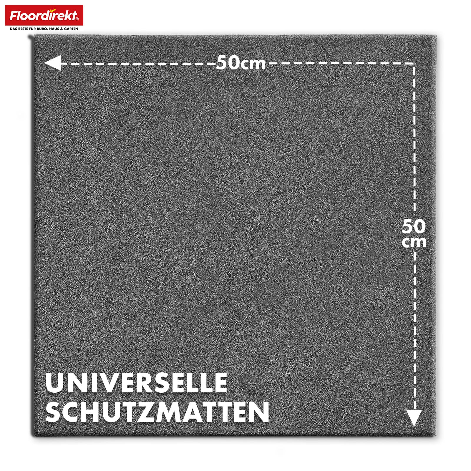 Fallschutzmatte | Play Protect | Rutschfester, robuster Gummi-Bodenschutz | Verschiedene Stärken & Farben | 50 x 50 cm