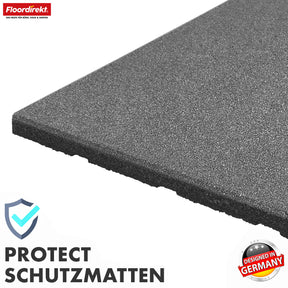 Fallschutzmatte | Play Protect | Rutschfester, robuster Gummi-Bodenschutz | Verschiedene Stärken & Farben | 50 x 50 cm