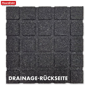Fallschutzmatte | Play Protect | Rutschfester, robuster Gummi-Bodenschutz | Verschiedene Stärken & Farben | 50 x 50 cm