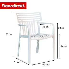 Gartenstuhl | Terrano | Stapelbarer Designstuhl wetterfest & UV-beständig für Garten, Balkon & Terrasse