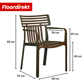 Gartenstuhl | Terrano | Stapelbarer Designstuhl wetterfest & UV-beständig für Garten, Balkon & Terrasse
