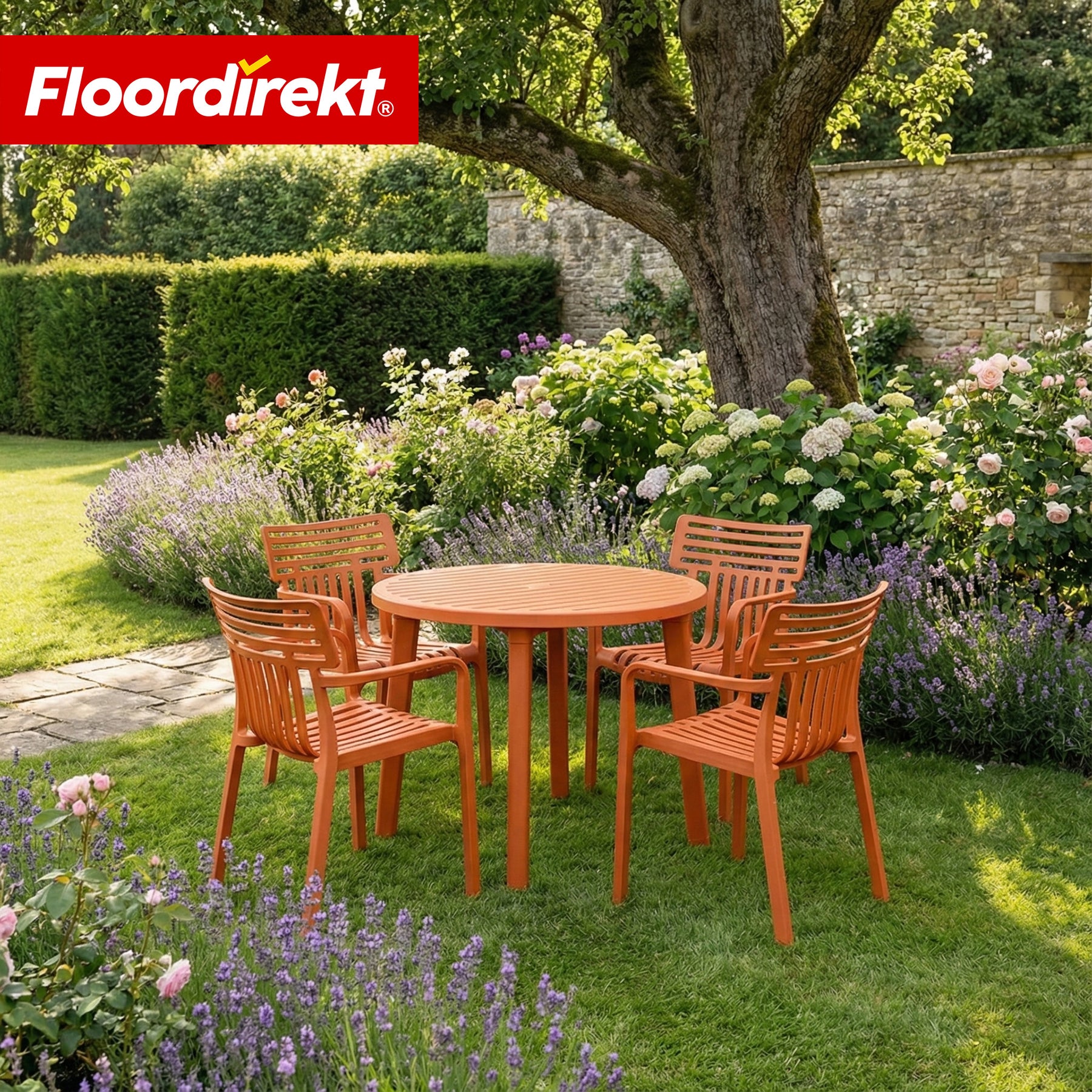 Gartenstuhl | Terrano | Stapelbarer Designstuhl wetterfest & UV-beständig für Garten, Balkon & Terrasse