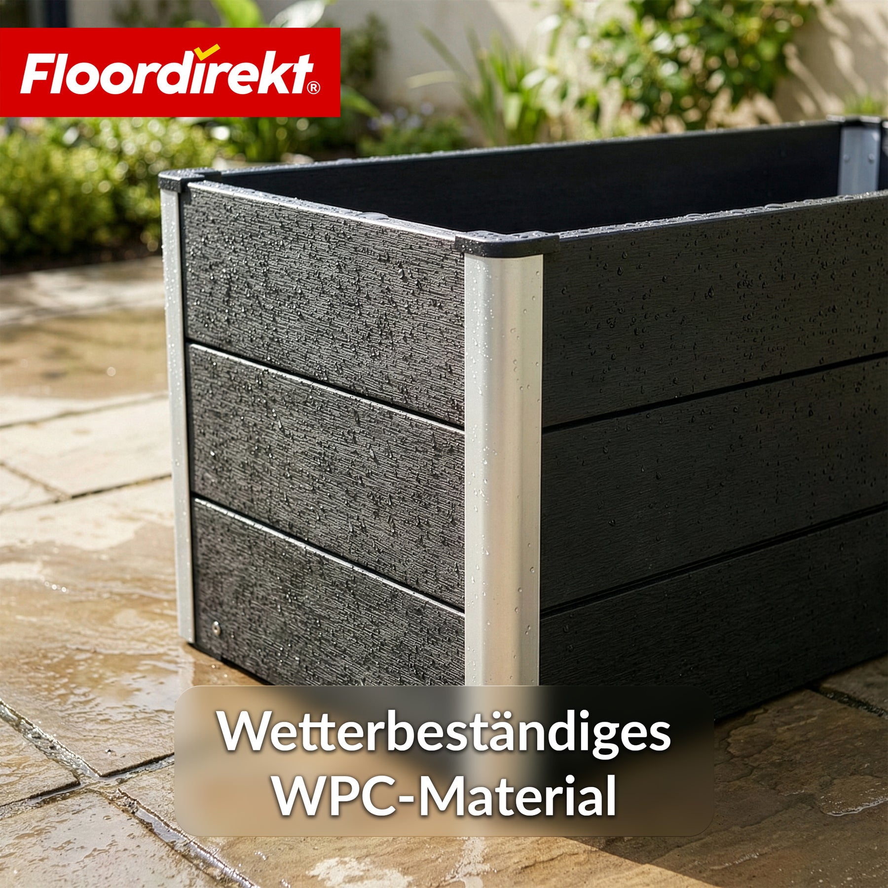 WPC-Hochbeet | Paros | Anthrazit | Wetterbeständig & langlebig | Für Garten & Terrasse | Verschiedene Größen