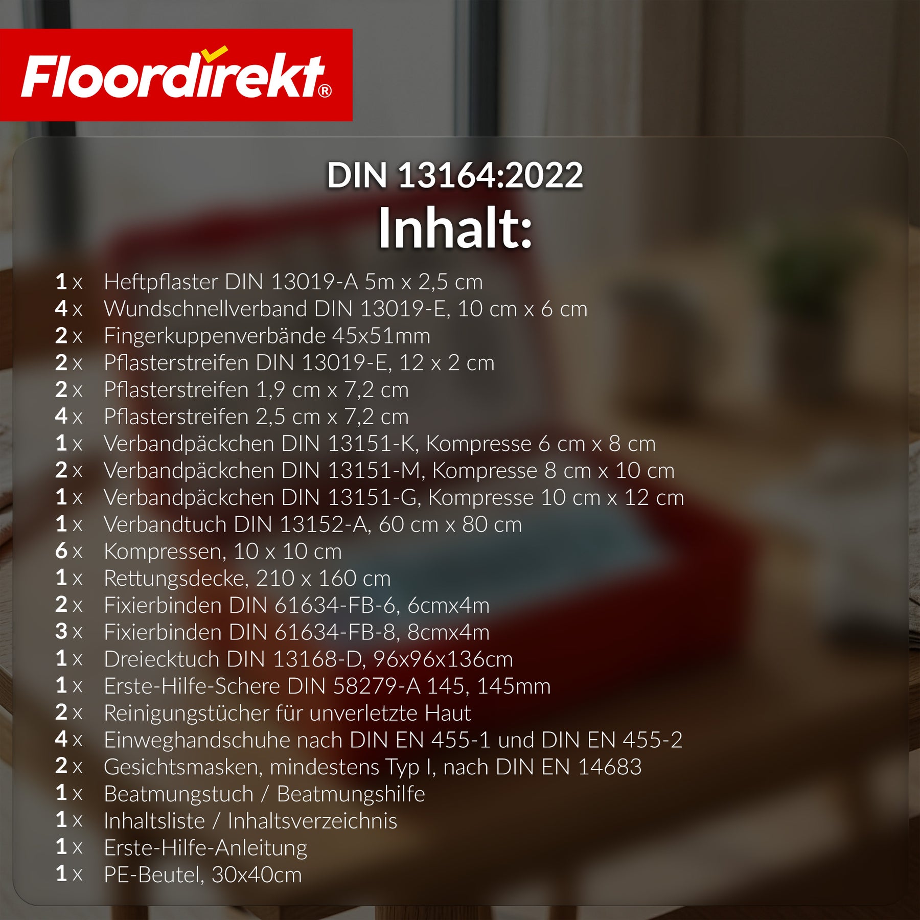 KFZ Verbandtasche DIN 13164:2022 | Erste Hilfe Set PKW | Auto Verbandskasten für gesetzlich vorgeschriebene Fahrzeugausstattung