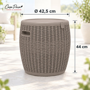 Getränkekühler | Laguna | 36 L Kühlbox mit Sitz- & Beistelltischfunktion in Rattan-Optik | 2 Farben