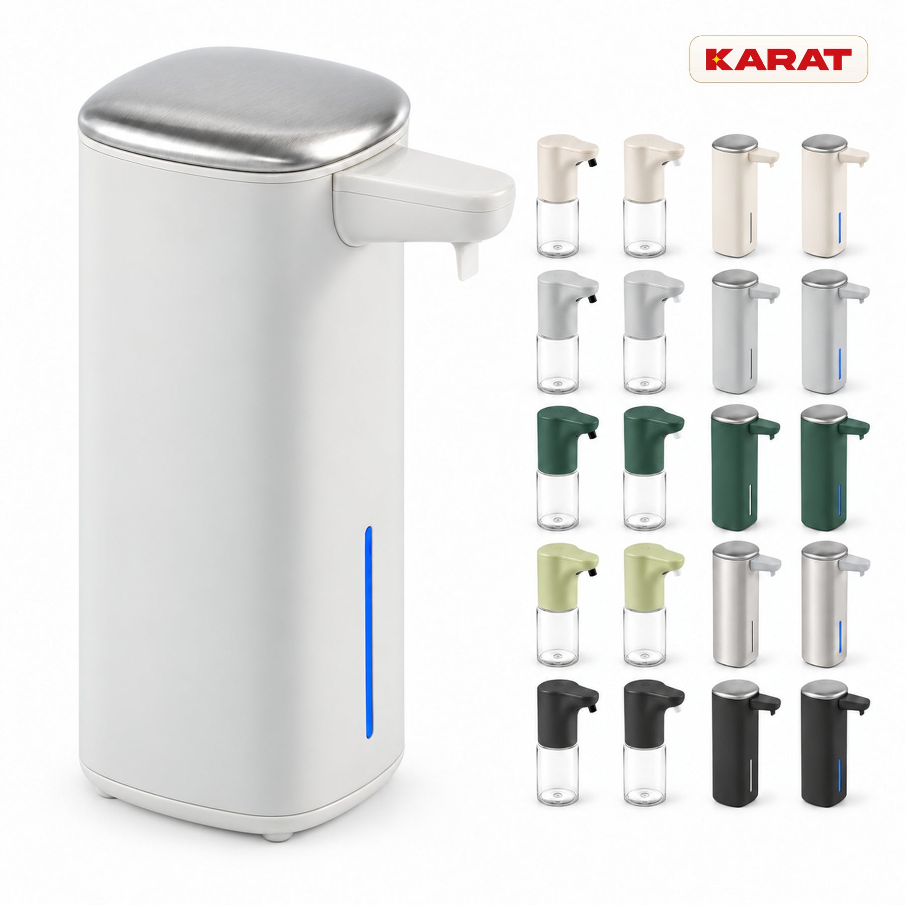 Automatischer Schaumseifenspender | Liora | Berührungsloser Seifenspender mit Sensor, USB-C-Akku & Edelstahl | 250 ml