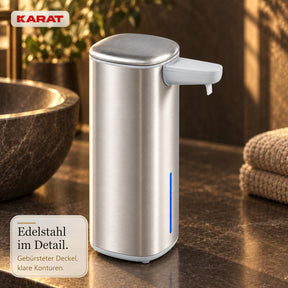 Automatischer Schaumseifenspender | Liora | Berührungsloser Seifenspender mit Sensor, USB-C-Akku & Edelstahl | 250 ml