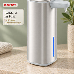 Automatischer Schaumseifenspender | Liora | Berührungsloser Seifenspender mit Sensor, USB-C-Akku & Edelstahl | 250 ml