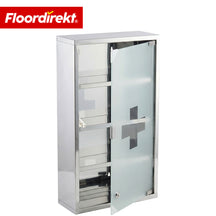 Medizinschrank | Allen | Abschließbarer Arzneischrank aus Edelstahl oder weiß pulverbeschichtet | Medikamentenschrank mit Glastür