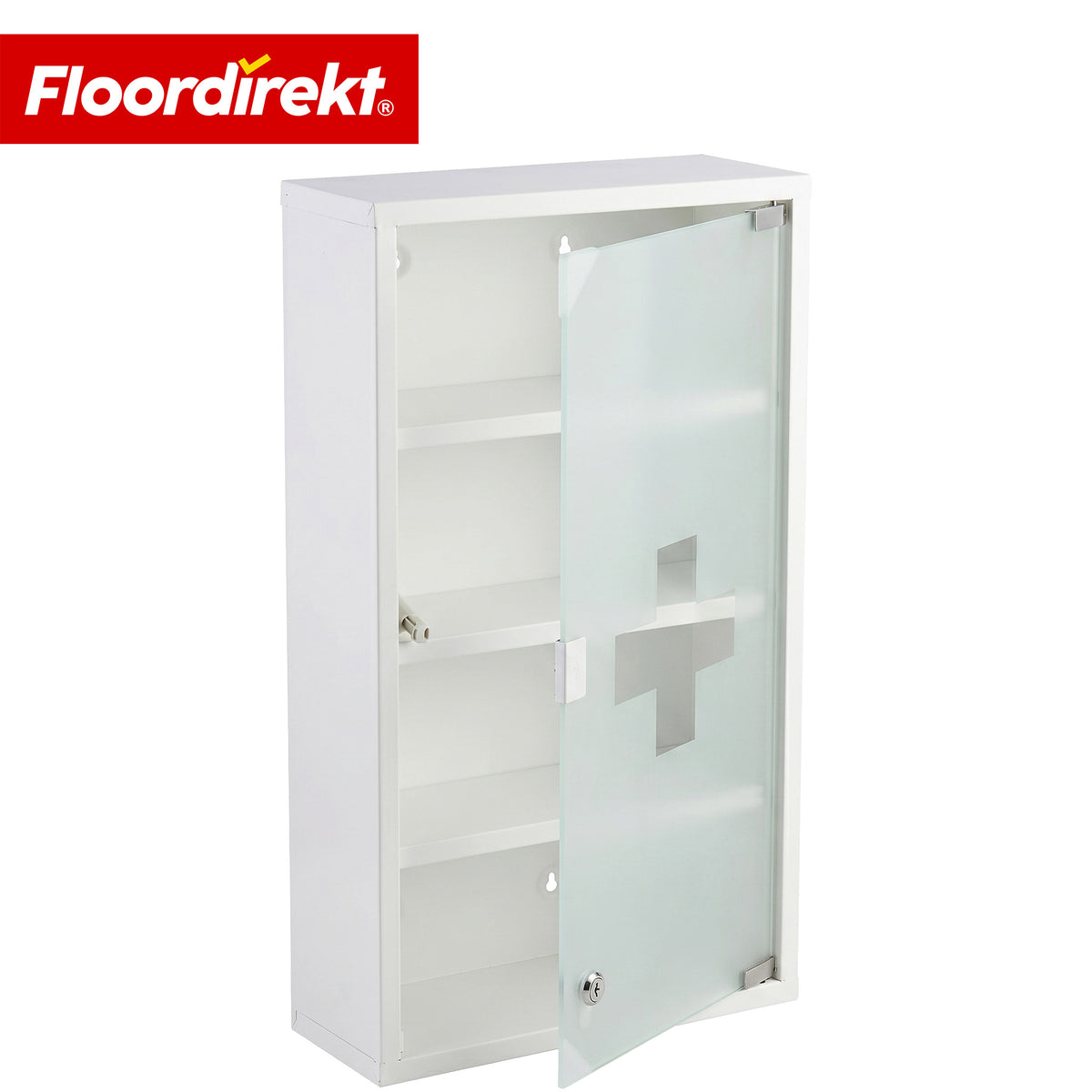 Medizinschrank | Allen | Abschließbarer Arzneischrank aus Edelstahl oder weiß pulverbeschichtet | Medikamentenschrank mit Glastür