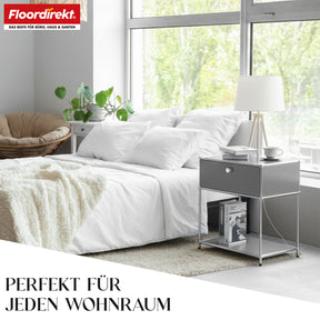 Metallregal | Concept Epure MK-139 | Beistell- & Aufbewahrungsregal mit Schublade & Ablagen | In mehreren Farben erhältlich