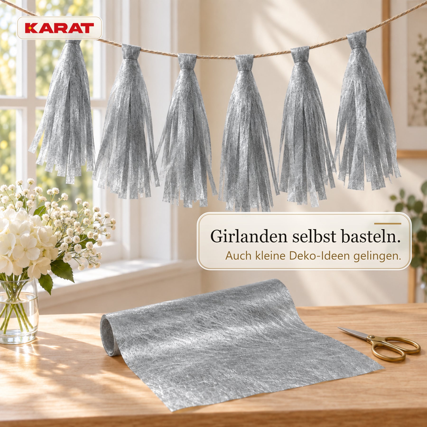 Tischläufer | Monarch | Dekovlies mit Metallic-Schimmer | 30 cm x 25 m Rolle | 13 Farben
