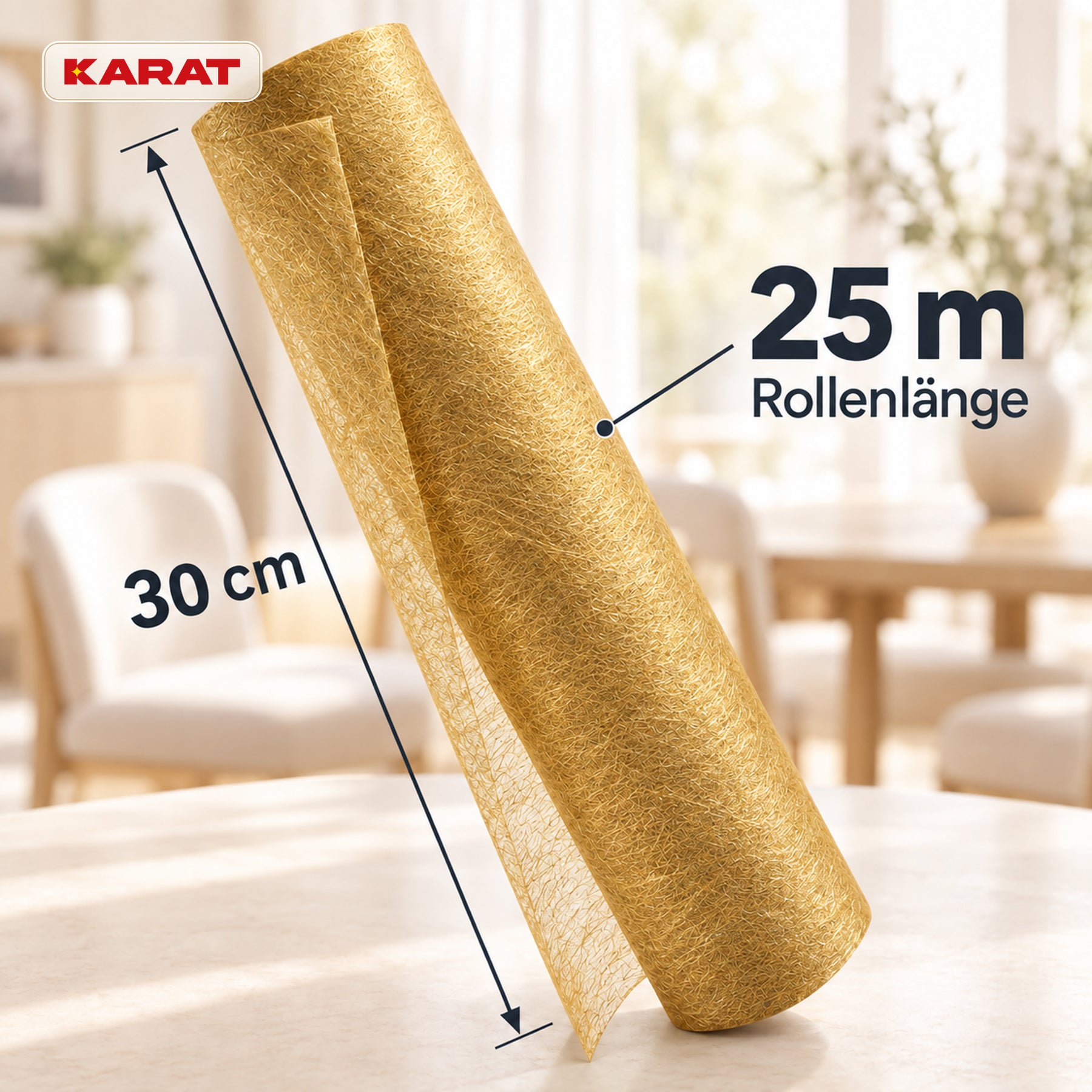 Tischläufer | Monarch | Dekovlies mit Metallic-Schimmer | 30 cm x 25 m Rolle | 13 Farben