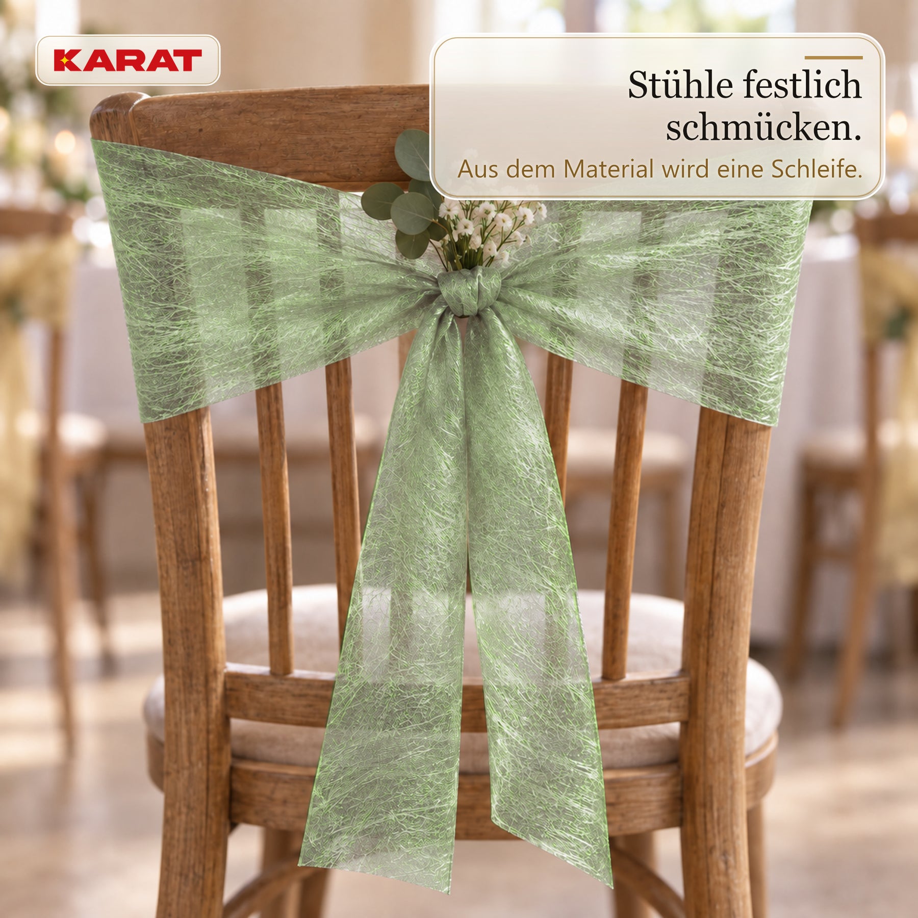 Tischläufer | Monarch | Dekovlies mit Metallic-Schimmer | 30 cm x 25 m Rolle | 13 Farben