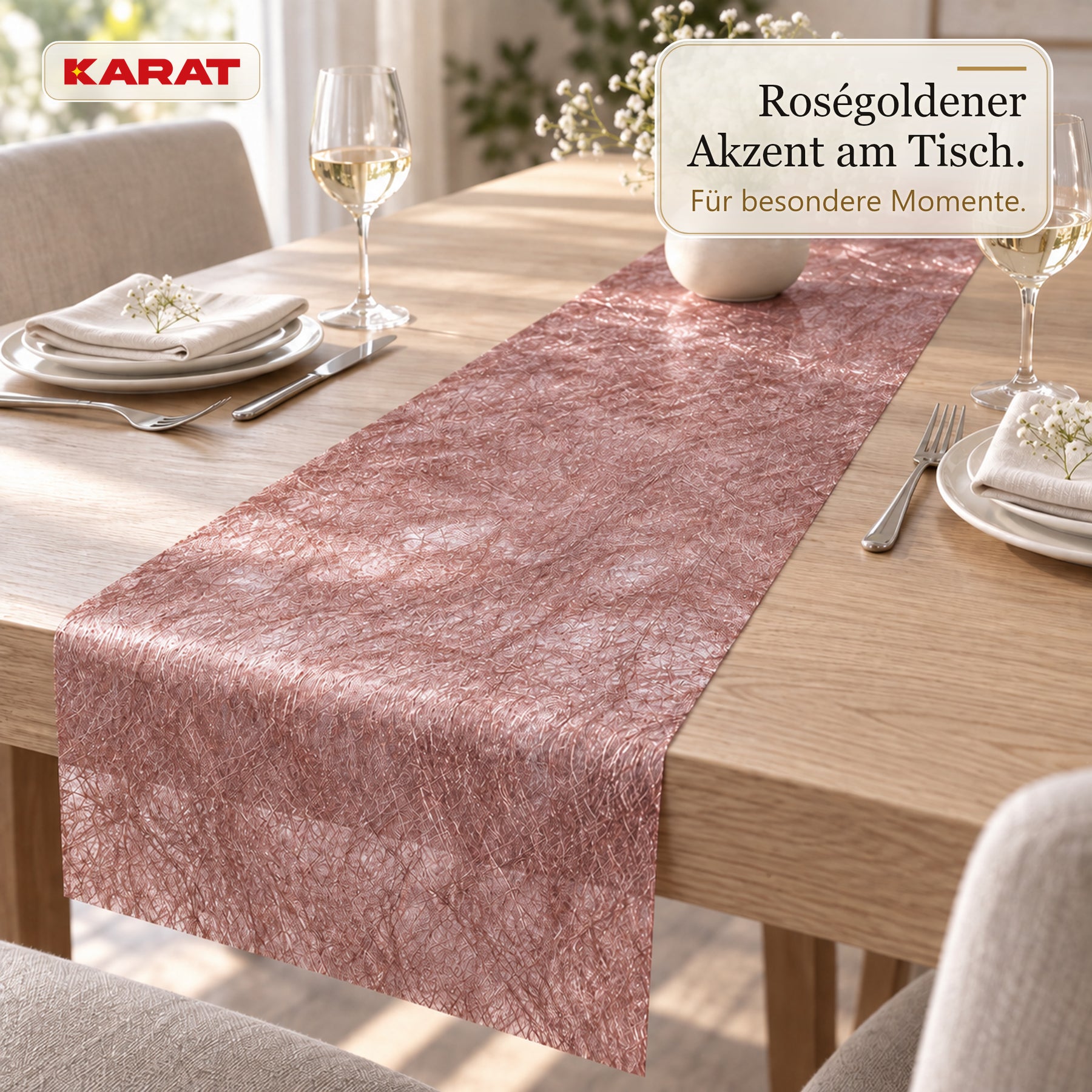 Tischläufer | Monarch | Dekovlies mit Metallic-Schimmer | 30 cm x 25 m Rolle | 13 Farben