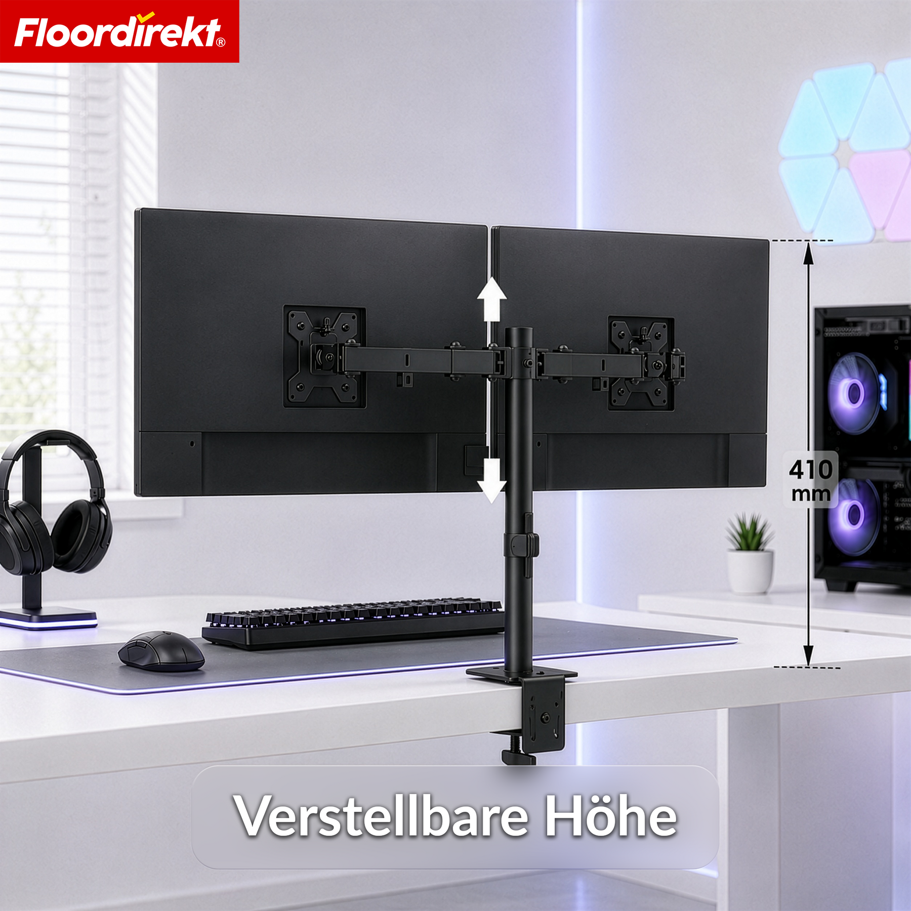 T4_Schwarz - Doppelarm für 2 Monitore