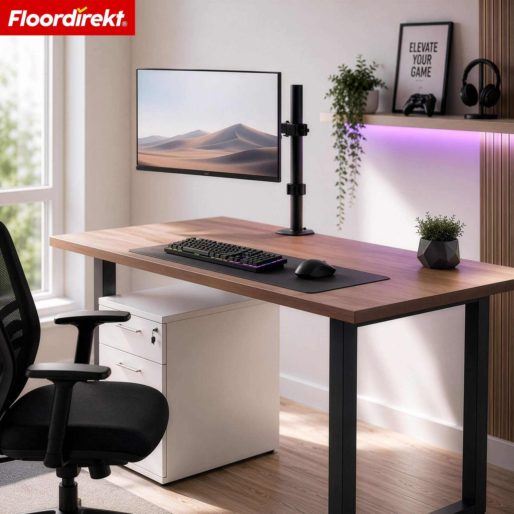 A1_Schwarz - Einarm für 1 Monitor