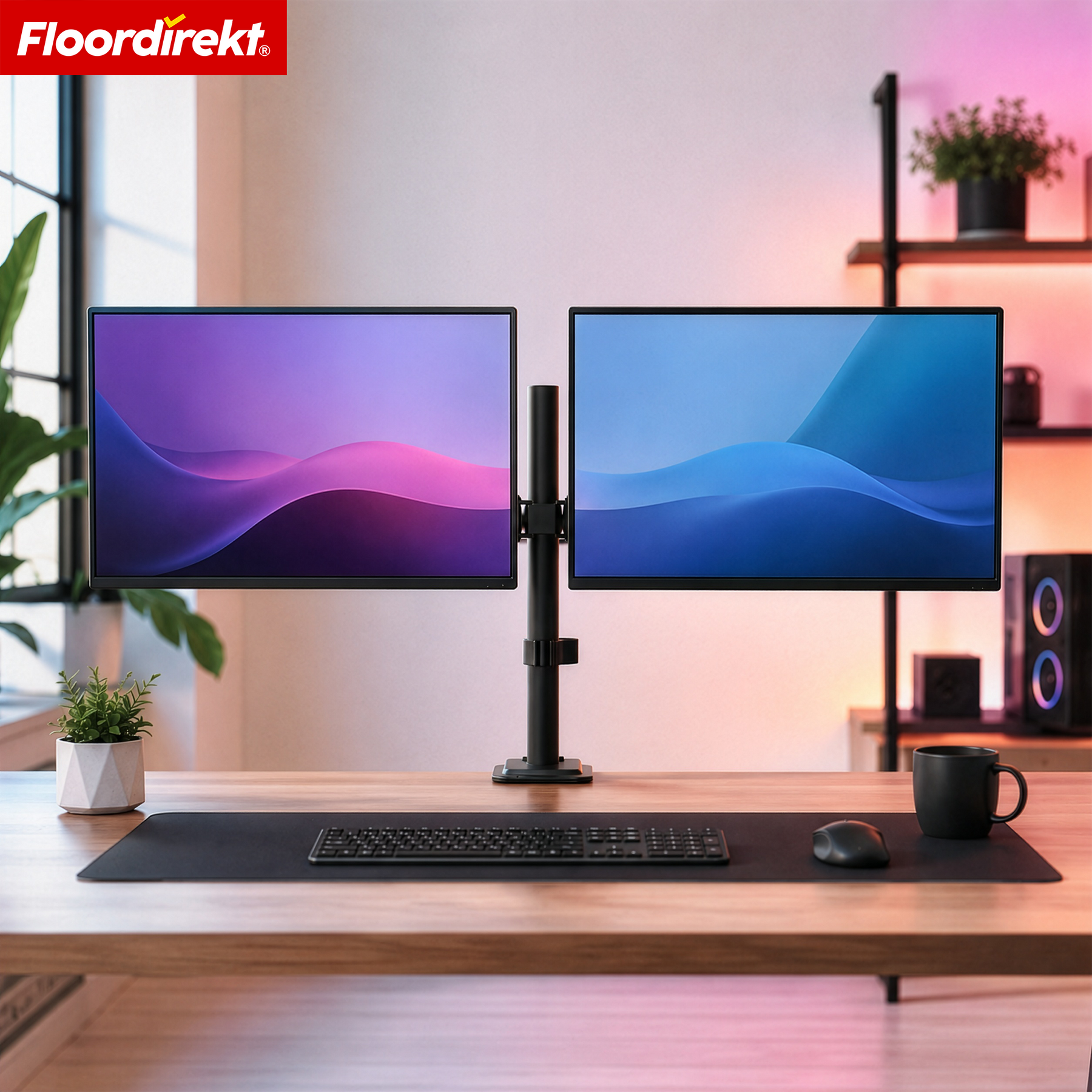 A1_Schwarz - Doppelarm für 2 Monitore