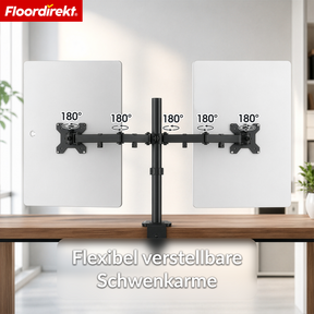 T7_Schwarz - Doppelarm für 2 Monitore
