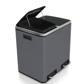 Mülleimer Felix aus Edelstahl | Trennsystem | Mit Schließdämpfer