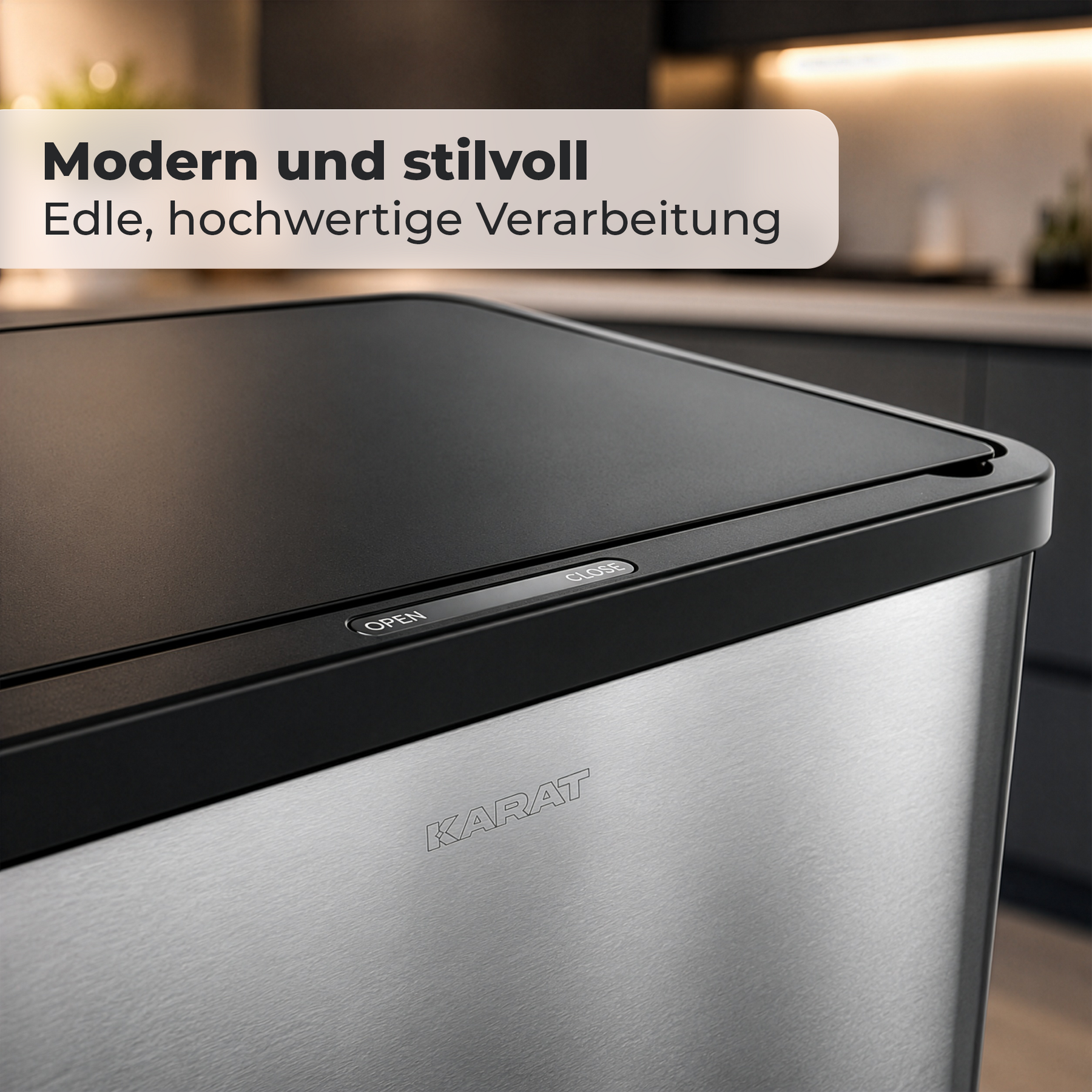 Mülleimer | Tyler | Sensor-Abfalleimer aus Edelstahl | 2 × 24 L Mülltrennung | Rollen mit Bremsen