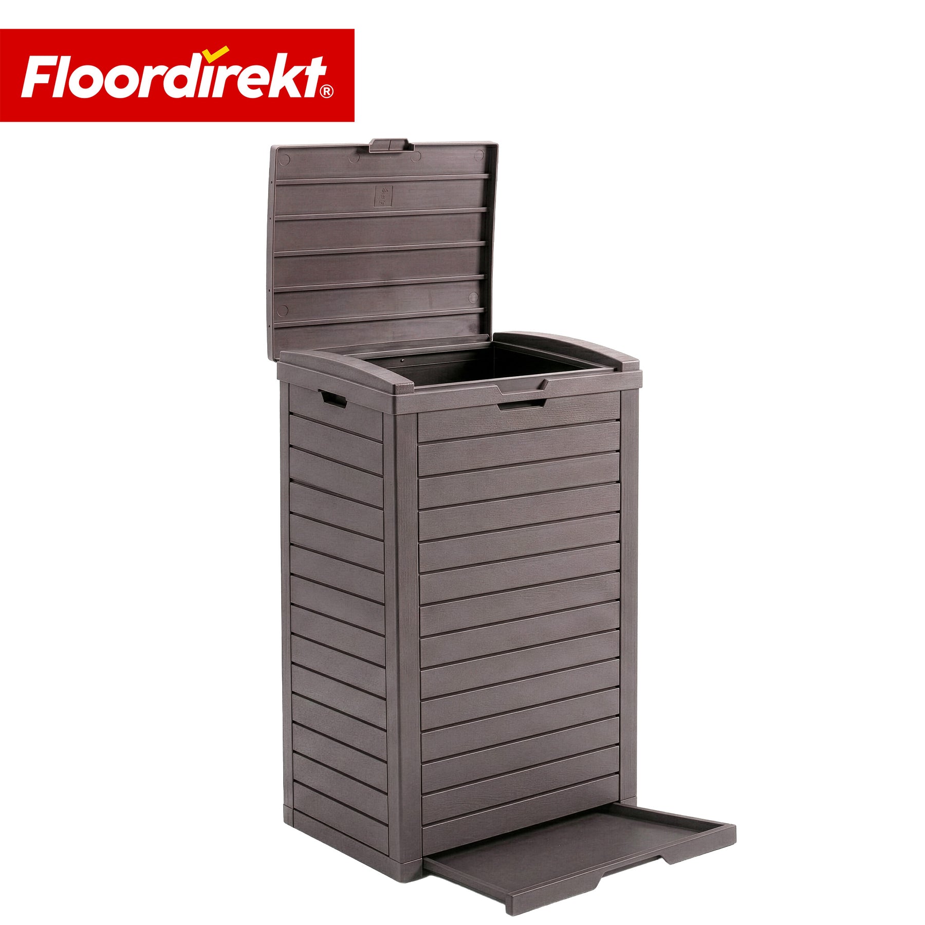 Outdoor Mülleimer in Holz-Optik | Wetterfester Müllbehälter für Garten & Terrasse | 118L / 230L