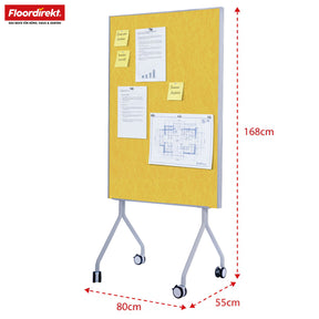 Mobile Präsentationstafel | Giant | Doppelseite Filztafel 80 x 120 cm mit feststellbaren Rollen & Ablage | Erhältlich in mehreren Farben