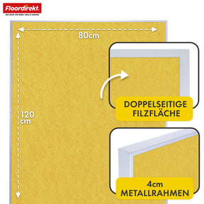 Mobile Präsentationstafel | Giant | Doppelseite Filztafel 80 x 120 cm mit feststellbaren Rollen & Ablage | Erhältlich in mehreren Farben