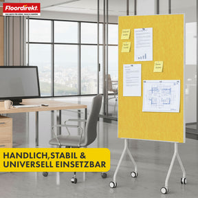 Mobile Präsentationstafel | Giant | Doppelseite Filztafel 80 x 120 cm mit feststellbaren Rollen & Ablage | Erhältlich in mehreren Farben
