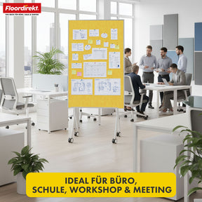 Mobile Präsentationstafel | Giant | Doppelseite Filztafel 80 x 120 cm mit feststellbaren Rollen & Ablage | Erhältlich in mehreren Farben