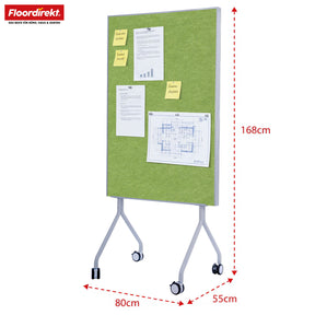 Mobile Präsentationstafel | Giant | Doppelseite Filztafel 80 x 120 cm mit feststellbaren Rollen & Ablage | Erhältlich in mehreren Farben