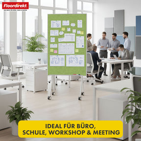 Mobile Präsentationstafel | Giant | Doppelseite Filztafel 80 x 120 cm mit feststellbaren Rollen & Ablage | Erhältlich in mehreren Farben