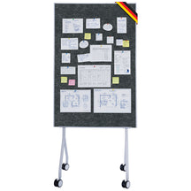 Mobile Präsentationstafel | Giant | Doppelseite Filztafel 80 x 120 cm mit feststellbaren Rollen & Ablage | Erhältlich in mehreren Farben