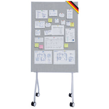 Mobile Präsentationstafel | Giant | Doppelseite Filztafel 80 x 120 cm mit feststellbaren Rollen & Ablage | Erhältlich in mehreren Farben