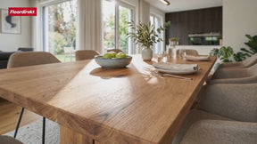 Transparent mattierte Tischfolie mit abgeschrägter Kante | Crystal | Matte Schutzfolie für Tische | Individueller Zuschnitt