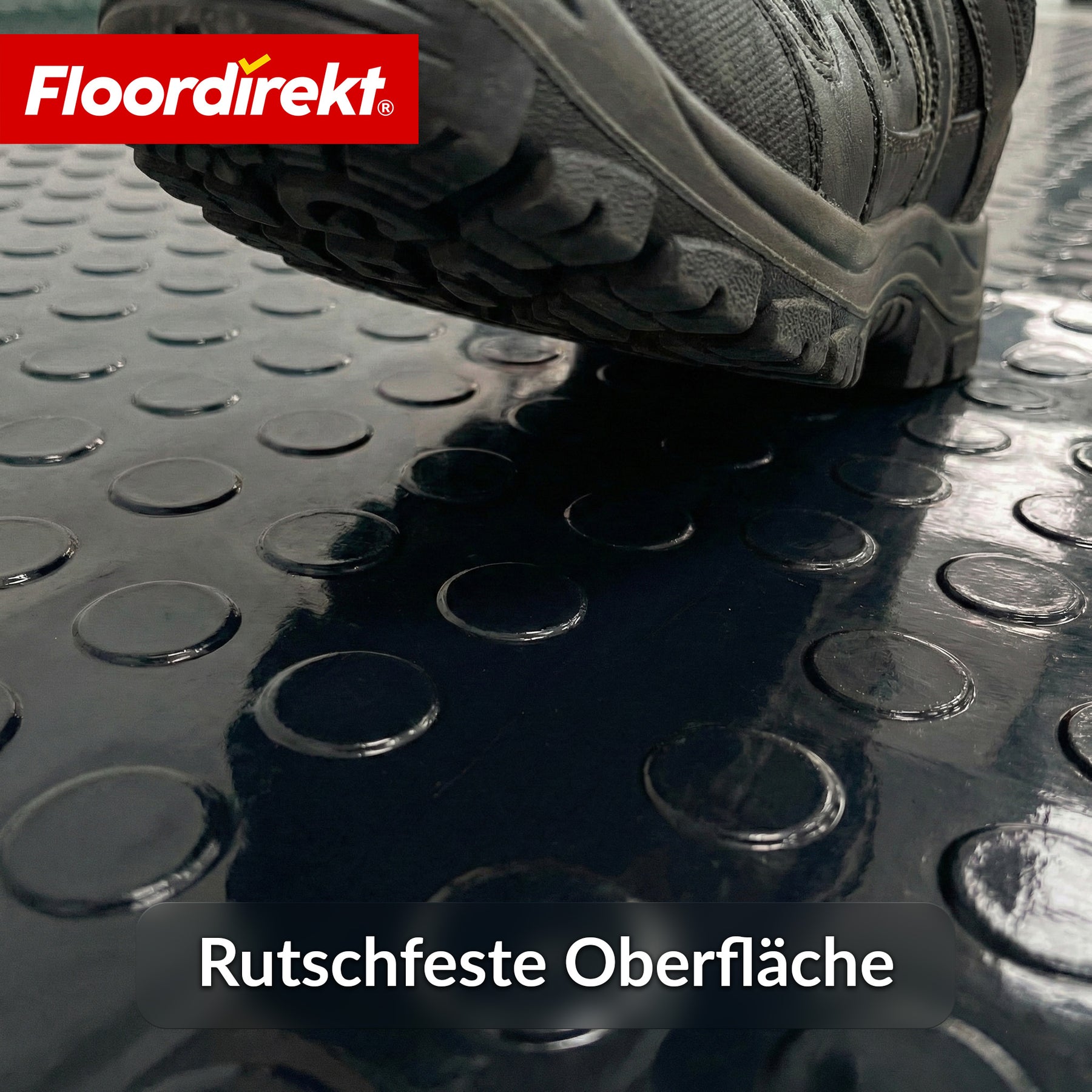 PVC-Bodenbelag | Coin Mirror | Coin-Optik Flachnoppen | Rutschfest & Pflegeleicht | Meterware / Zuschnitt nach Maß | 110 cm Breite