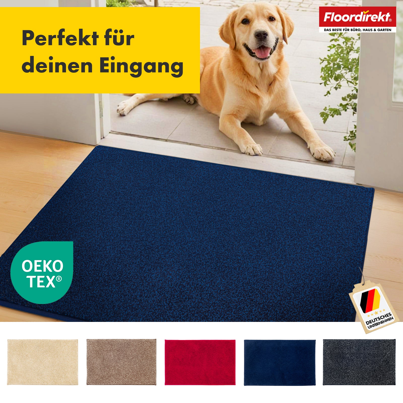Schmutzfangmatte | Nasa | Weiche und wasserabsorbierende Fußmatte aus Polyester mit rutschfester Unterseite | Verschiedene Farben & Größen