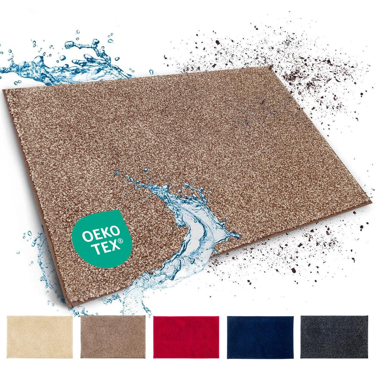 Schmutzfangmatte | Nasa | Weiche und wasserabsorbierende Fußmatte aus Polyester mit rutschfester Unterseite | Verschiedene Farben & Größen