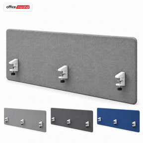 Akustik-Tischtrennwand | Silent Desk | Schreibtisch-Trennwand mit Polyesterbezug & Tischklemmen | 160 × 60 cm | 3 Farben