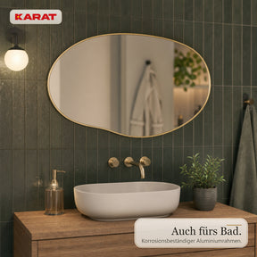 Wandspiegel | Lena | Organischer Spiegel mit Aluminiumrahmen Champagne | 60 × 90 cm