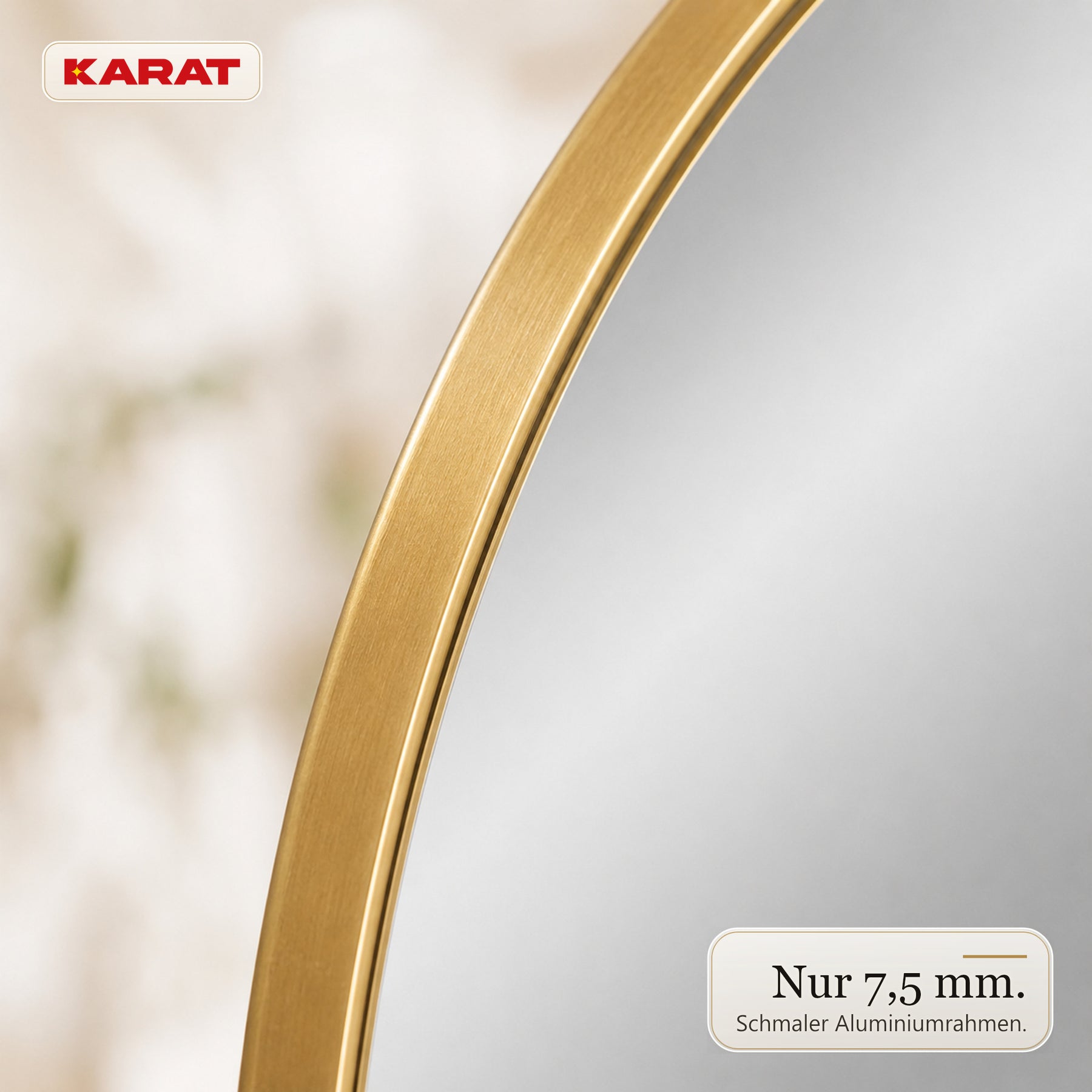 Wandspiegel | Lena | Organischer Spiegel mit Aluminiumrahmen Champagne | 60 × 90 cm