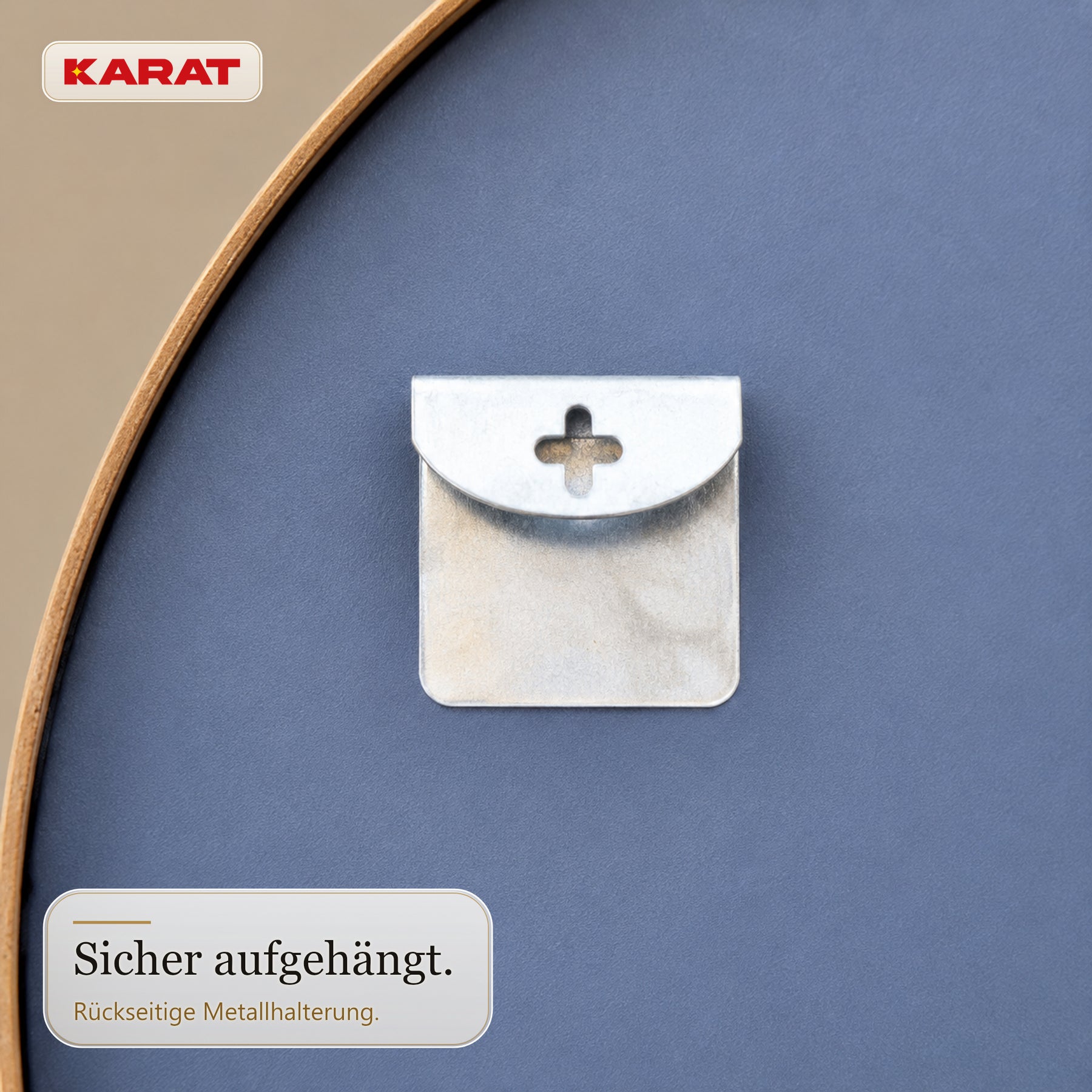 Wandspiegel | Serena | Organischer Ganzkörperspiegel mit Aluminiumrahmen in Holzoptik | 60 × 120 cm