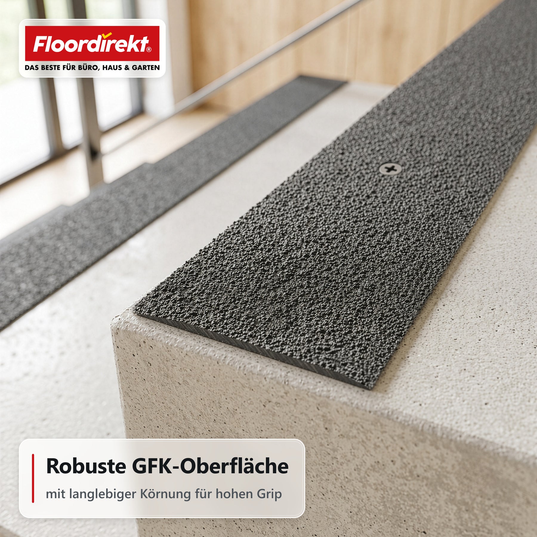 Treppenkantenprofil | Elite | Rutschhemmendes GFK-Profil mit Aluminiumoxid-Beschichtung