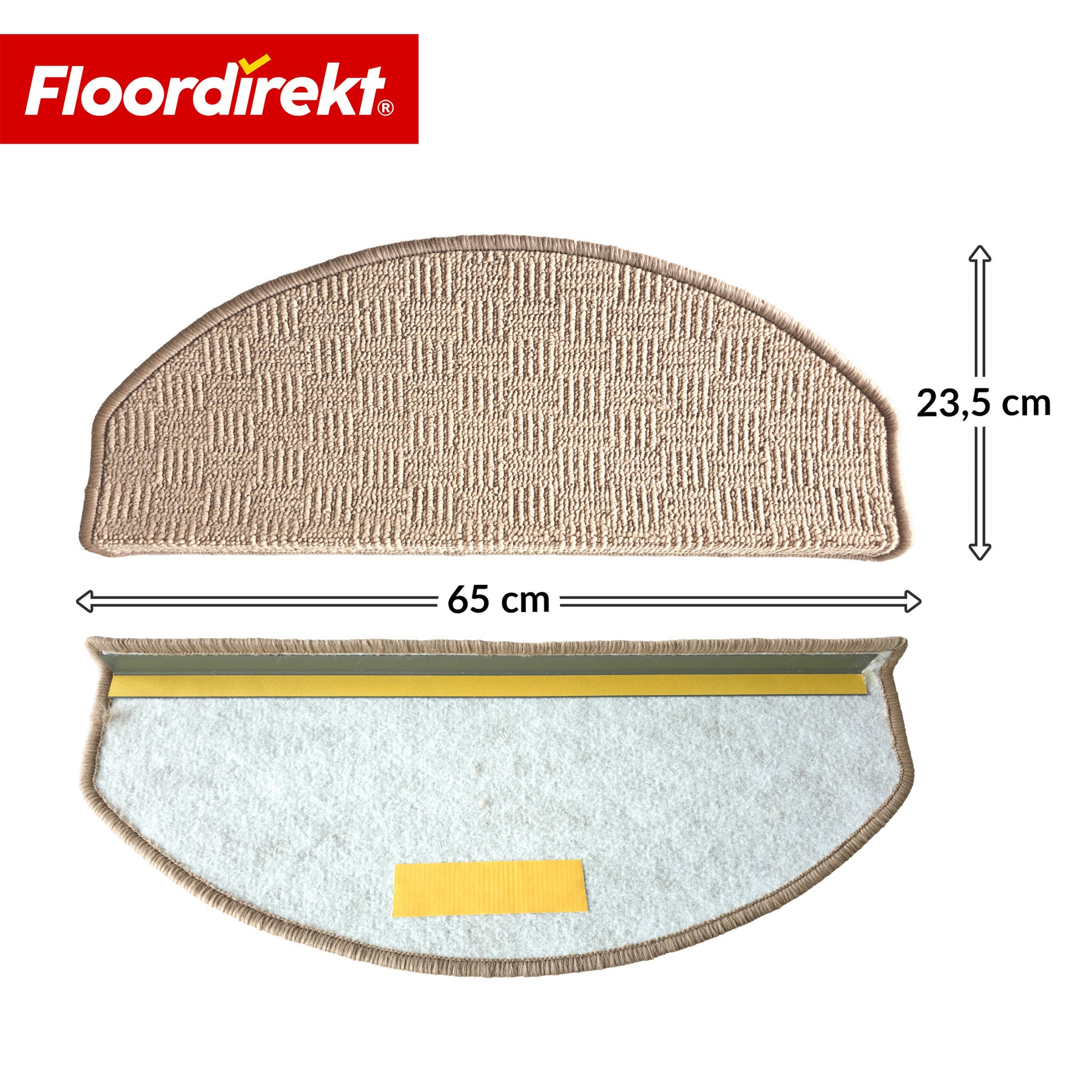 Stufenmatte | Monaco | Rutschhemmende Treppenmatte aus Polypropylen, robust, schalldämmend & pflegeleicht in halbrunder Form