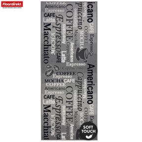 Teppichläufer | Coffee | Moderner Küchenläufer mit Kaffee-Motiven | Rutschfest, strapazierfähig & pflegeleicht