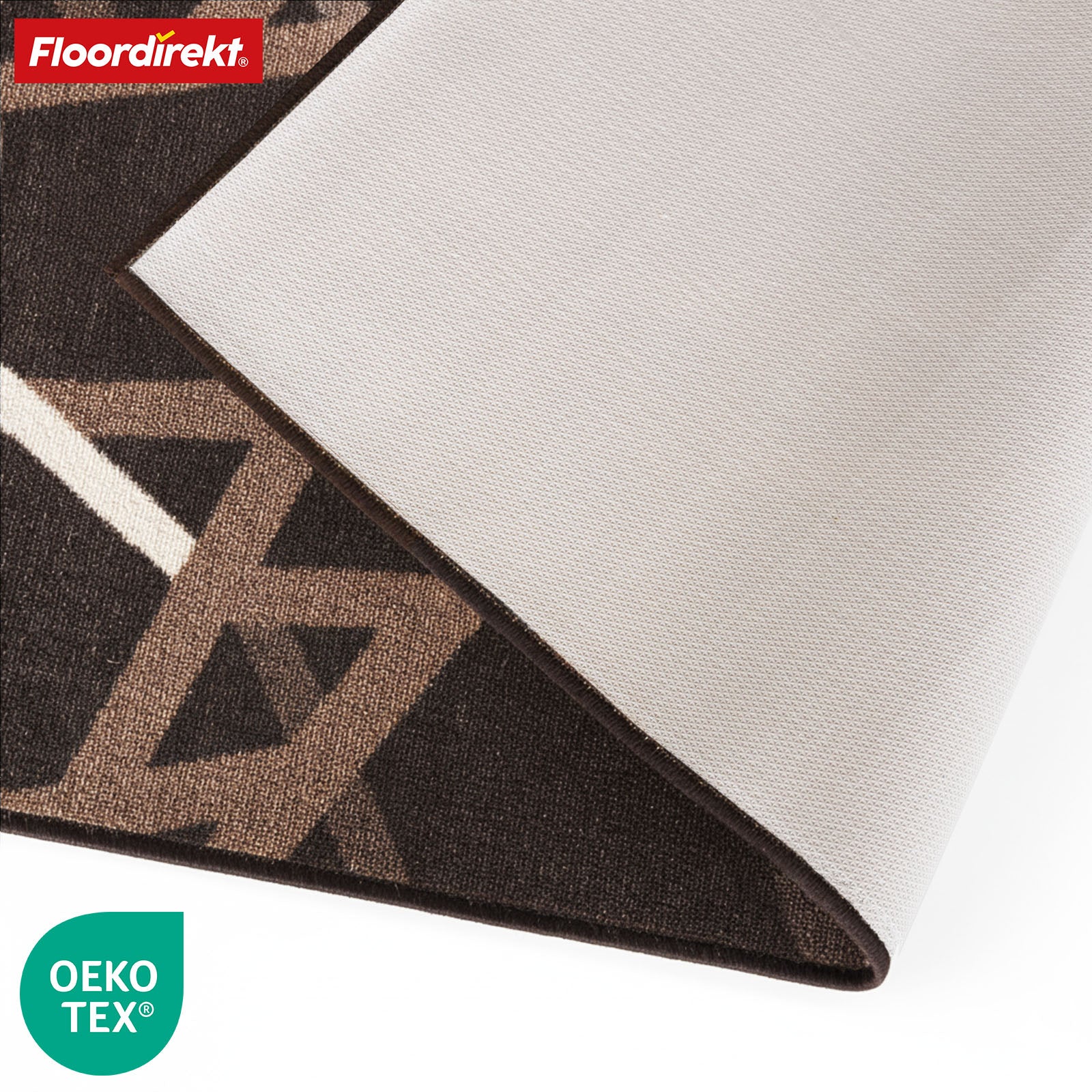 Teppichläufer | Printed | In Anthrazit & Braun | Moderner Läufer mit Streifen-Design & rutschhemmender Gel-Rückseite | Strapazierfähig & pflegeleicht